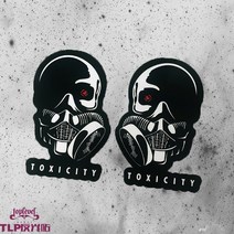 차량용스티커 TLP 리플렉터 가스마스크 스모크 바이러스다 해골 두개골 레드 눈 가능 맟춤제작 대 저울 1 1126016384, 팬시 그림참조 한쌍 (매개 8*12C