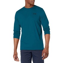 Mountain Hardwear 남성용 표준 MHW 로고 박스 긴팔 다크 카스피안 라지 마운틴하드웨어
