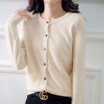 [별별천지] 여성 기본 라운드 가디건 캐시미어 울 봄 가을 겨울 컬러
