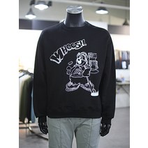 [나싱보이스] 하키베어 캐주얼 프린트 기모 맨투맨 VB4KR820044A1