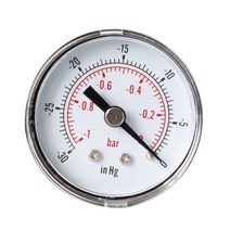 매니폴드 게이지 압력 게이지 매니폴드 압력계 공기 연료 오일 또는 물용 진공 40mm 030hg amp 0-1 바 18quot 다시, 한개옵션0