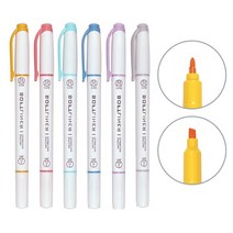 700 소프트 라이너 양면 형광펜 암기펜 학용품 필기구 중고생 대학생 직장인 문구 오피스 사무용품, 옐로우