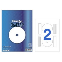 폼텍 잉크젯 CD DVD라벨 IS-3642AP 20매 라벨지 A4 접착 프린트용 스티커
