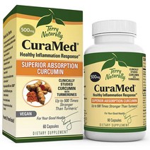 테리네츄럴리 큐라 메드-다크 슈페리어 앱솔션 커큐민 500mg 캡슐 비건, 60개입, 1개