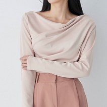 리틀마켓 소프트 드레이프 보트넥 쿠션 셔링 블라우스 BA09B3