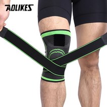 Aolikes 1pcs 무릎 지지대 전문 보호 스포츠 무릎 패드 통기성 붕대 무릎 보호대 농구 테니스 사이클링, XXXL, [01] Green