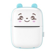 사진인화기 스티커사진기계 스마트폰사진인화기 미니 휴대용 스티커 프린터 200 인치 당 점 홈 오피스 사용, 01 Blue White