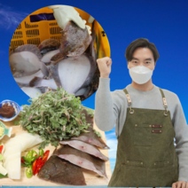 먹사부 남해안 삼천포 자연산 봄 도다리 쑥국 밀키트 생물 당일 손질, [생물손질도다리+쑥] 1세트