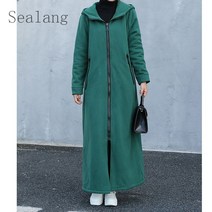 [Sealang]여성 봄 가을 패션 빅사이즈 롱 코트 캐주얼 후드 코트 gt7zhuo224