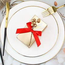 유럽 나비 매듭 사탕 상자 호의 선물 달콤한 황금 손 포장 가방 베이비 샤워 웨딩 파티 장식 50 개, 13X8X3.5 CM, Red Wedding_13X8X3.5 CM