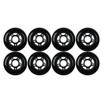 RaceBon 8팩 인라인 스케이트 휠 80mm 경도 85A 폴리우레탄 교체 608ZZ 베어링 포함 (블랙), Black