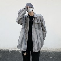 YAPOGI아메리칸 스트리트 데님 코트 루즈핏 빈티지 카고 재킷