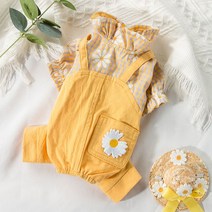 토이푸들 의류 강아지 올인원 마실룩 비숑 스피츠, 옐로우
