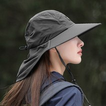 WIZMAX 아웃도어 등산모자 버킷햇 사파리 캠핑 햇빛가리개 모자, 블랙