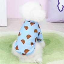 앨리독 강아지옷 베어긴팔 티셔츠, 블루