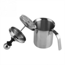 바란분유포트 온도조절 전기포트 티포트 분유포트기 원래 400ML/800ML 수동 우유 Frother 스테인레스 스틸, 03 800ML