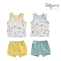 까망아가 영유아용 여름용 선인장 자가드 나시내의