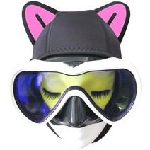 HYDRONE 고양이 스타일 다이빙 후드 3mm 네오프렌 스쿠버 다이빙 후드 스쿠버 헤드 커버 다이빙 캡 서핑 열 후드 프리다이빙 캡 수중 사진 스노클링 수영용, 검은 고양이 핑크 귀