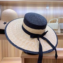 빅 브림 Wome Sun Hat 레이디 블랙 베이지 밀 밀짚 페도라 와이드 비치 모자 Fine Braid Ribbon Bowknot Summer Boater UPF50