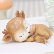 데이니즈 인테리어 미니 소품 사슴 캐릭터 장식품, D_웅크린사슴