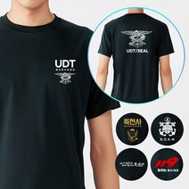 블랙 해군 쿨론 UDTSEAL 특임대 로고형 반팔티셔츠길단 유니폼 유니폼제작 커스텀 커스텀티셔츠 티셔츠제작 UDT 해군 해군특수전전단 특수부대티셔츠