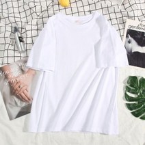 100 순면 코튼 봄 여름 유럽 상품 t셔츠 패치워크 이니셜 와이드 루즈핏 반팔 상의