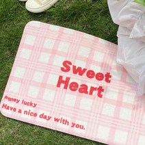 리얼공감 레터링 폭신 욕실 발매트, 핑크(스윗하트)