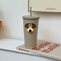 그로밋 스테인리스 보온 텀블러 700ml 직장인 회사 물컵 홈카페 귀여운 머그 선물, 파일럿이된 그로밋 그레이