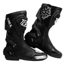 RYO 오토바이신발 바이크 레이싱 부츠 정강이보호 안전화 T-REX, 레드