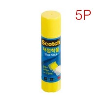 끈적임 흔적없는 재접착풀 5P 미술놀이 유치원용 접착제 단체선물 미술수업 얼집 포스트잇풀 학용품, 재접착풀5P
