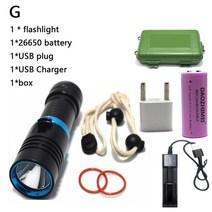 수중 다이빙 방수 충전식 손전등 휴대용 잠수 랜턴 최고의 램프 led 조명 캠핑 낚시를위한 xml l2 3800 루멘 토치, g, 바이악, 황색 신호등