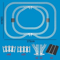 레고 호환 블럭 장난감도시 기차 유연한 트랙 포크 직선 곡선 레일 스위치 빌딩 하이테크, 트랙 세트 d