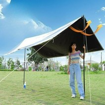 실타프 대형 경량 헥사 백패킹 캠핑 렉타 차박 타프 오토캠핑 그늘막 미니멀, 4x5m