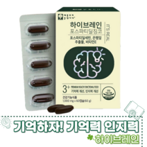 프리미엄 징코 포스타딜 세린 대두레시틴 기억력 비타민E 개별포장 은행잎추출물 기억력개선 혈행개선 인지력개선 여성 실버 노인 부모님 선물 하이브레인포스파티딜징코, 2개, 징코60캡슐