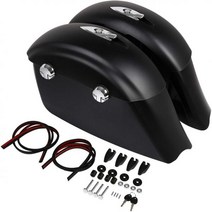 TCT-MOTORPARTS 2014-2017년 인도 추장을 위한 전자 래치 키가 장착된 TCT-MOTORPART 하드 안장백 트렁크; 추장 다크호스/스프링필드 16-18; 로드마스, Style 2 Matte Black