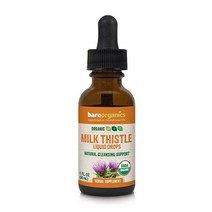 BareOrganics 밀크 시슬 시드 리퀴드 드롭 허브 보충제제 28.3g(1온스), Milk Thistle