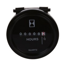 보트 자동차 트럭 엔진에 대 한 6V-80V DC / AC 라운드 석 영 시간 측정기, [01] Black