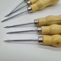 달자샵 1+1 우드그립 바늘코 송곳 다용도 가죽공예 도구, 1Pcs+1Pcs