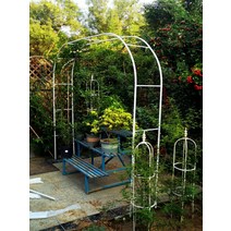 아치형 꽃꽂이 등나무꽂이 정원 월계화 스탠드 철선 연녹로 식물꽂이 야외 꽃문 정원 장식, 화이트:3.5 너비 2.2m