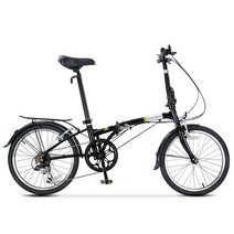 접이식 자전거 DAHON BIKE HAT060 D6 고 탄소강 20 인치 6 속도 V 브레이크 밴드 후면 선반 및 펜더 통근 OUTDOO CYCLING, Black