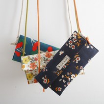 [DIY] 퀼트 가방 만들기 핸드폰가방만들기 핸드폰주머니 심플린넨라벨가방, 보헤미안블루