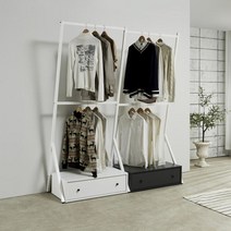 아트박스/아름이와다움이 스렌티 2100 스틸 1단서랍행거 1690, 화이트_화이트