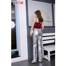 여성 스팽글바지 반짝이 나이트 클럽 스포츠 공연 부츠컷 바지