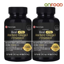 [온푸드] 리얼 RTG 엔초비 오메가3 비타민D 1302mg x 180캡슐 x 2박스