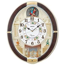 Seiko Clock Wall Radio Wave Analog Karakuri Dark Brown Marble Pattern 465 × 384 101mm RE581B