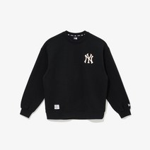 [백화점매장 정품출고] MLB뉴에라 남여공용 맨투맨 티셔츠 MLB 뉴욕 양키스 체크 아플리케 블랙 13784865