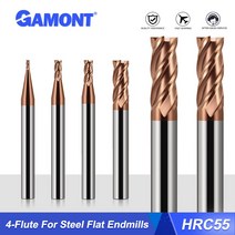 GAMONT HRC55 텅스텐 스틸 카바이드 나노 코팅 밀링 커터 CNC 기계 가공 특수 플랫 엔드밀 도구 4 플루트, [07] 3.5x10Cx4Dx50L, [01] 1PCS