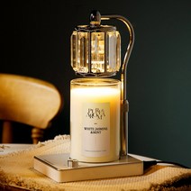 캔들백화점 롱스퀘어 크리스탈 ELSA 캔들워머+소이캔들 대용량 1000ml 대왕캔들 세트, ELSA 실버화이트+화이트쟈스민민트