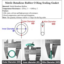 고무오링 패킹 실리콘 오링 고무링 NBR O 링 씰 개스킷 두께 CS 3mm OD 10 ~ 80mm 니트릴 부타디엔 고무 스, 19 OD 28mm_01 50pcs_01 3mm
