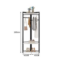 드레스룸 모던한 의류 스탠딩 코트 랙 작은 선반 장착 플로어 복도 침실 가정용 가구 신혼집꾸미기 전세집인테리어 원룸홈스타일링 원룸꾸미기, black 160x40cm